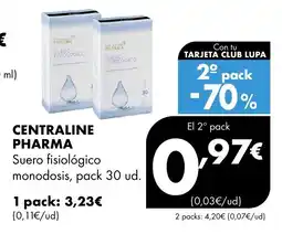 Supermercados Lupa CENTRALINE PHARMA Suero fisiológico monodosis, pack 30 ud. oferta