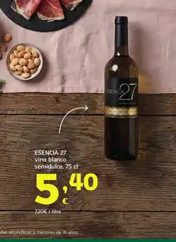 HiperDino ESENCIA 27 vino blanco semidulce oferta