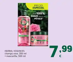 HiperDino HERBAL ESSENCES champú rose + mascarilla oferta