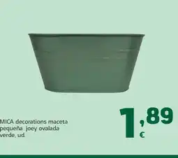 HiperDino MICA decorations maceta pequeña joey ovalada verde oferta