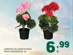 HiperDino Geranio en maceta rojo oferta