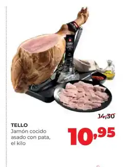 Alimerka TELLO Jamón cocido asado con pata, oferta