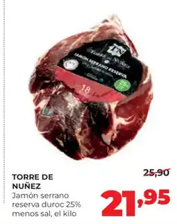 Alimerka TORRE DE NUÑEZ Jamón serrano reserva duroc 25% oferta