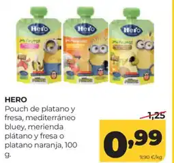 Alimerka HERO Pouch de platano y fresa, mediterráneo bluey, merienda plátano y fresa o platano naranja oferta