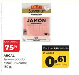 Alimerka ARGAL Jamón cocido extra 92% carne oferta