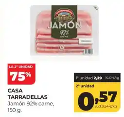 Alimerka CASA TARRADELLAS Jamón 92% carne oferta