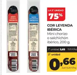 Alimerka COR LEYENDA IBÉRICA Mini chorizo o salchichón ibérico oferta