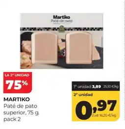 Alimerka MARTIKO Paté de pato superior oferta