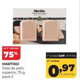 MARTIKO Paté de pato superior
