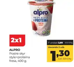 Alimerka ALPRO Postre skyr style+proteína fresa oferta
