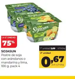 Alimerka SOJASUN Postre de soja con arándanos o mandarina y lima oferta