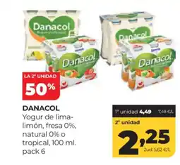 Alimerka DANACOL Yogur de lima- limón, fresa 0%, natural 0% o tropical oferta