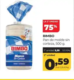 Alimerka BIMBO Pan de molde sin corteza oferta