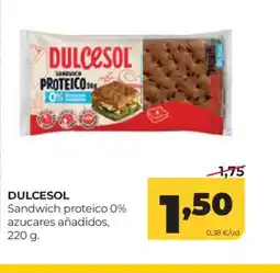 Alimerka DULCESOL Sandwich proteico 0% azucares añadidos oferta
