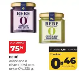 Alimerka BEBÉ Arándano o ciruela-kiwi para untar 0% oferta