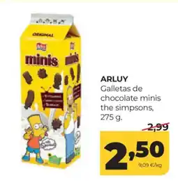 Alimerka ARLUY Galletas de chocolate minis the simpsons oferta