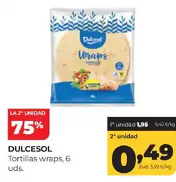 Alimerka DULCESOL Tortillas wraps oferta