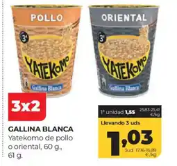 Alimerka GALLINA BLANCA Yatekomo de pollo o oriental oferta
