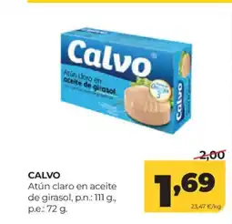 Alimerka CALVO Atún claro en aceite de girasol oferta