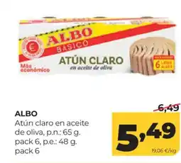 Alimerka ALBO Atún claro en aceite de oliva oferta