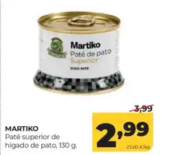 Alimerka MARTIKO Paté superior de higado de pato oferta
