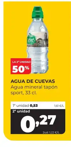 Alimerka AGUA DE CUEVAS Agua mineral tapón sport oferta