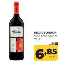 Alimerka RIOJA BORDÓN Vino tinto crianza oferta