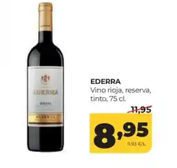 Alimerka EDERRA Vino rioja, reserva, tinto oferta