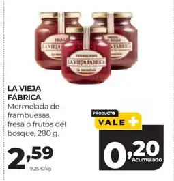 Alimerka LA VIEJA FÁBRICA Mermelada de frambuesas, fresa o frutos del bosque oferta