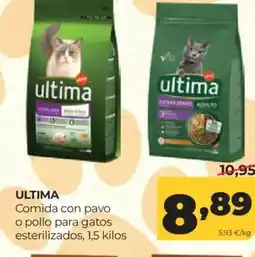 Alimerka ULTIMA Comida con pavo o pollo para gatos esterilizados oferta