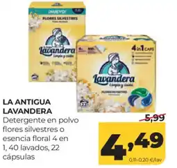 Alimerka LA ANTIGUA LAVANDERA Detergente en polvo flores silvestres o esencia floral 4 en 1,40 lavados oferta