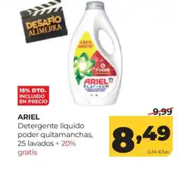 Alimerka ARIEL Detergente líquido poder quitamanchas oferta