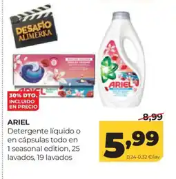 Alimerka ARIEL Detergente líquido o en cápsulas todo en 1 seasonal edition, 25 lavados, 19 lavados oferta
