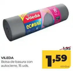 Alimerka VILEDA Bolsa de basura con autocierre, 15 uds. oferta