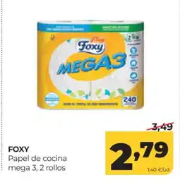 Alimerka FOXY Papel de cocina mega 3, 2 rollos oferta