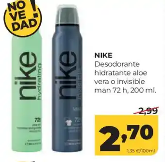 Alimerka NIKE Desodorante hidratante aloe vera o invisible man 72 h oferta