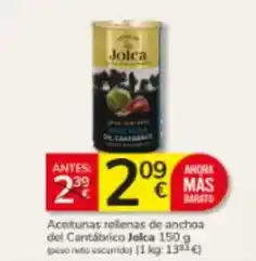 Consum Jolca - aceitunas rellenas de anchoa del cantabrico oferta