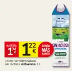 Consum La asturiana - leche semidesnatada sin lactosa oferta