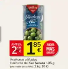 Consum Sarasa - aceitunas aliñadas hechizos del sur oferta