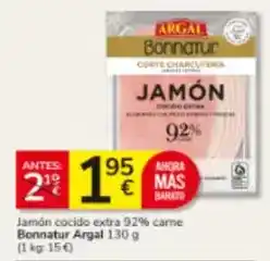 Consum Argal - jamón cocido extra 92% carne bonnatur oferta