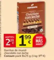 Consum Consum - barritas de muesli chocolate con leche oferta