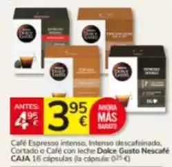 Consum Nescafé - caffe espresso intenso, intenso descafeinado, cortado o cafe con leche dolce gusto caja oferta