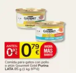 Consum Purina - comida para gatos con pollo o atun gourmet gold oferta