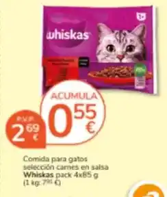 Consum Whiskas - comida para gatos seleccion carnes en salsa oferta
