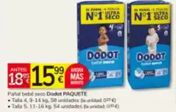 Consum Dodot - pañal bebé seco paquete oferta