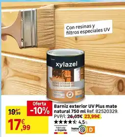 Leroy Merlin Xylazel - barniz exterior uv plus mate natural oferta