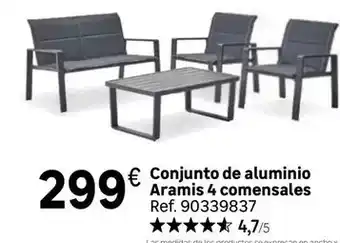 Conjunto de aluminio aramis 4 comensales