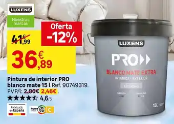 Luxens - pintura de interior pro blanco mate