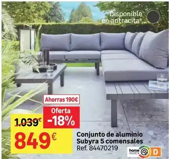 Antracita - conjunto de aluminio subyra 5 comenses
