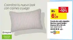 Leroy Merlin Blanco - funda de cojin algodón benis rayas bebé oferta